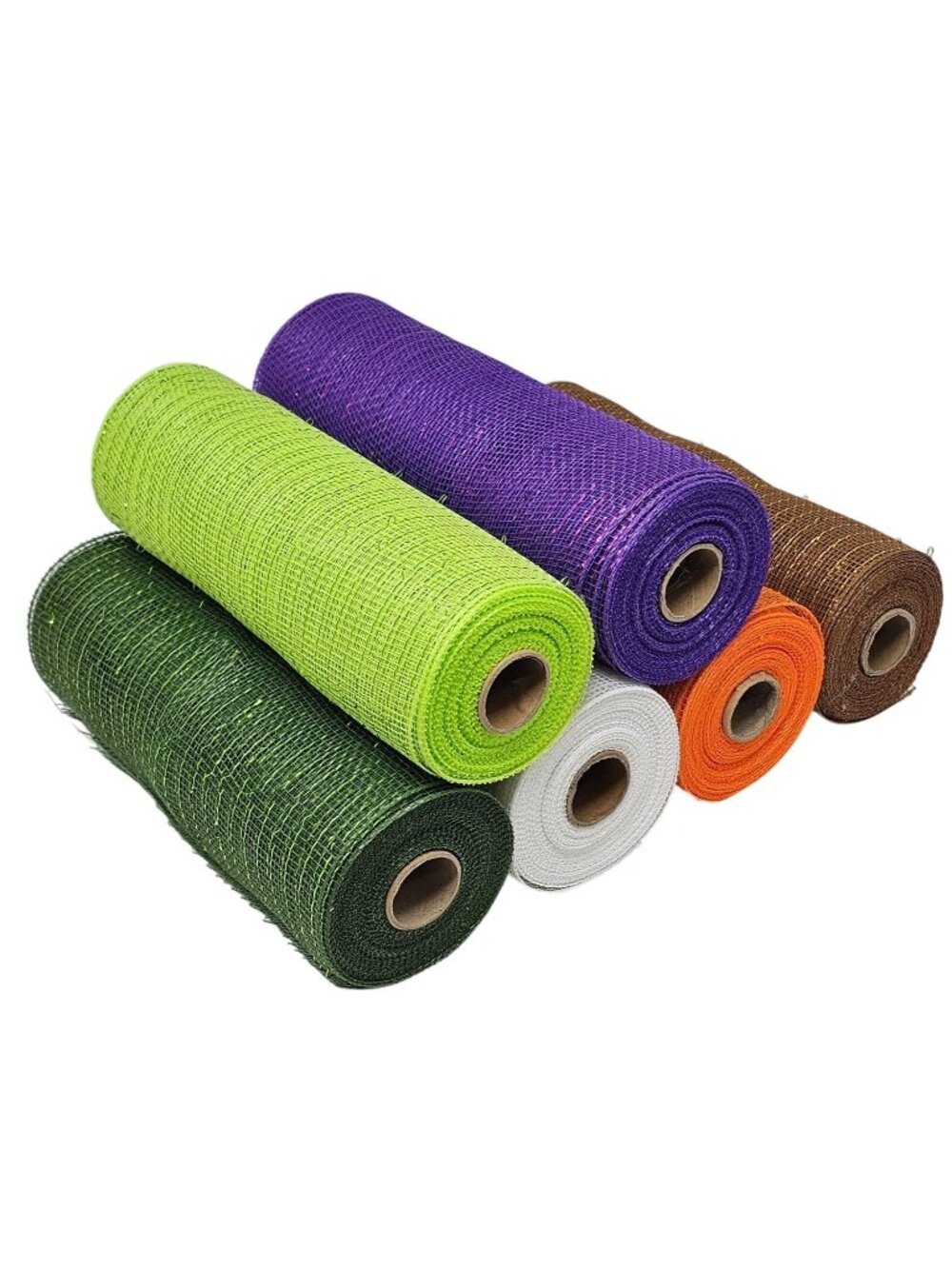 6 Rolls of Fall Autumn Halloween 10" Decorative Metallic Deco Mesh Ribbon